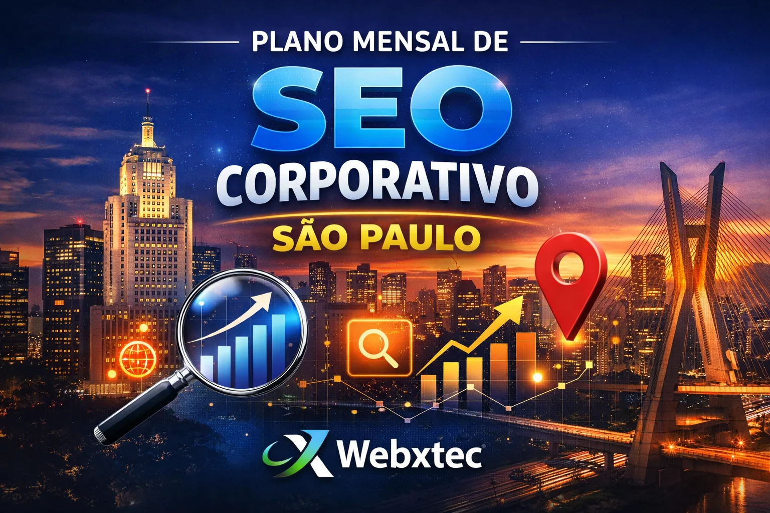 Plano de SEO corporativo mensal para empresas em São Paulo