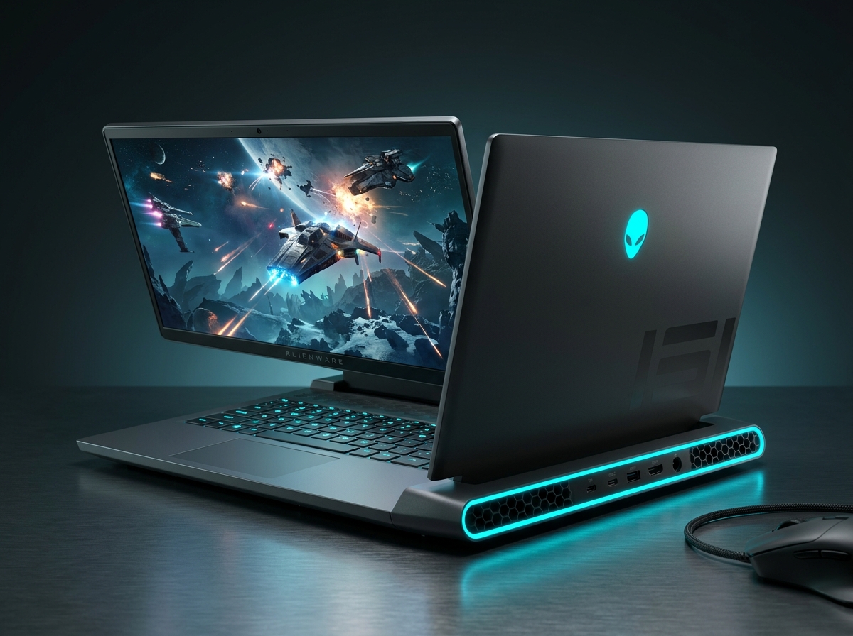 Notebook gamer Dell Alienware apresentado para comparação de configurações